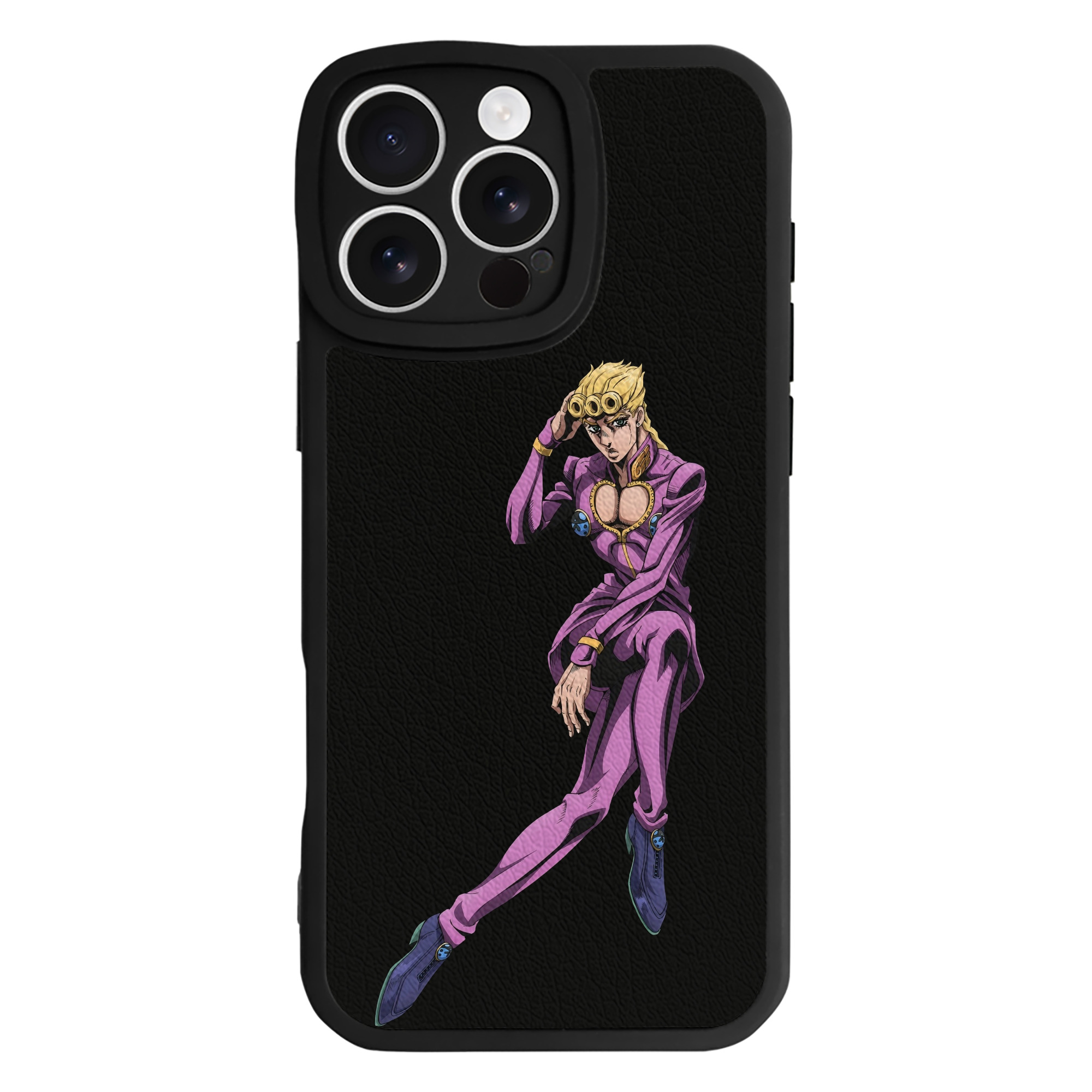 （画像用） ジョジョの奇妙な冒険 ジョルノ?ジョバァーナ JoJo's Bizarre Adventure Giorno Giovanna 【iPhone 16シリーズ対応】シリコンスマホケース（レザー調） 材質：シリコン